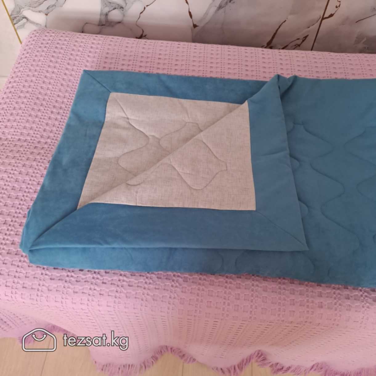 Декоротивное покрывало из турецской ткани суэт бар image 4
