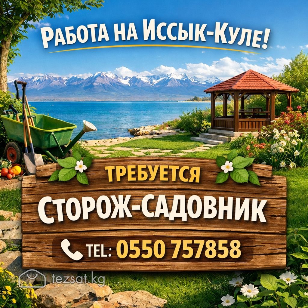 Работа на Иссык-Куле. Требуется сторож-садовник 