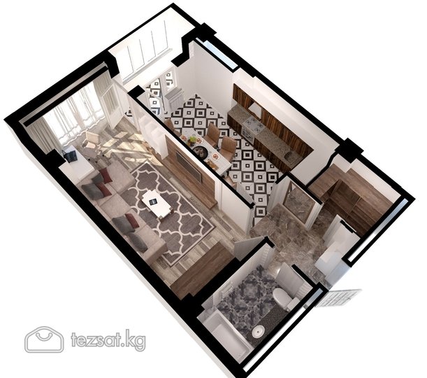 Продам! 1к 50 м2,15/15 с ремонтом, Таш-Рабат-79т$ image 1